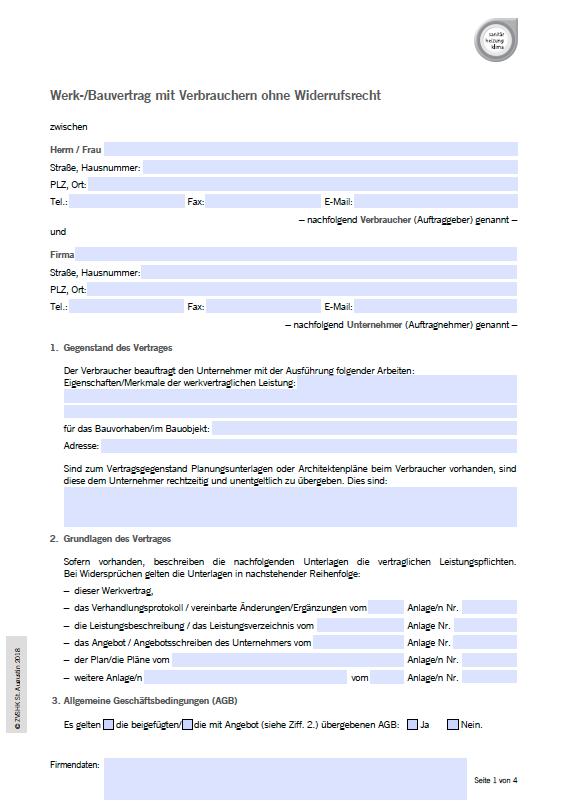 Der Muster-Werkvertrag